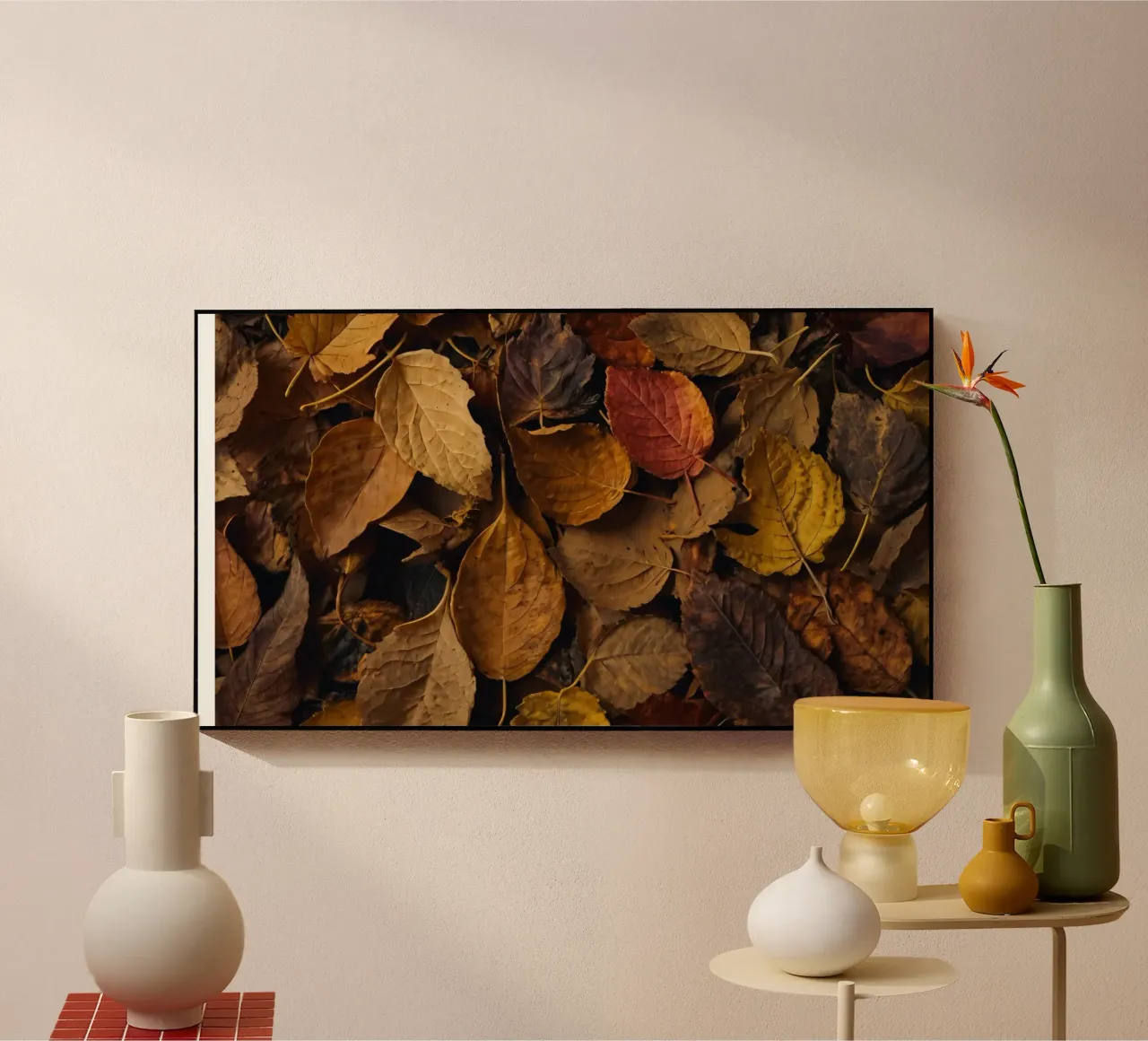 foglie d'autunno sparse a terra plexiglass da DesignDoodle