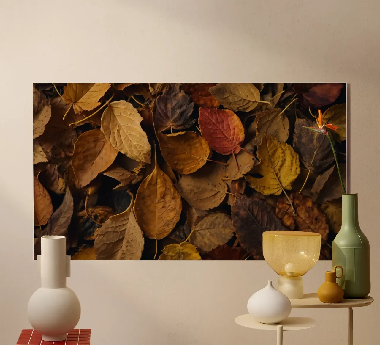 foglie d'autunno sparse a terra plexiglass da DesignDoodle