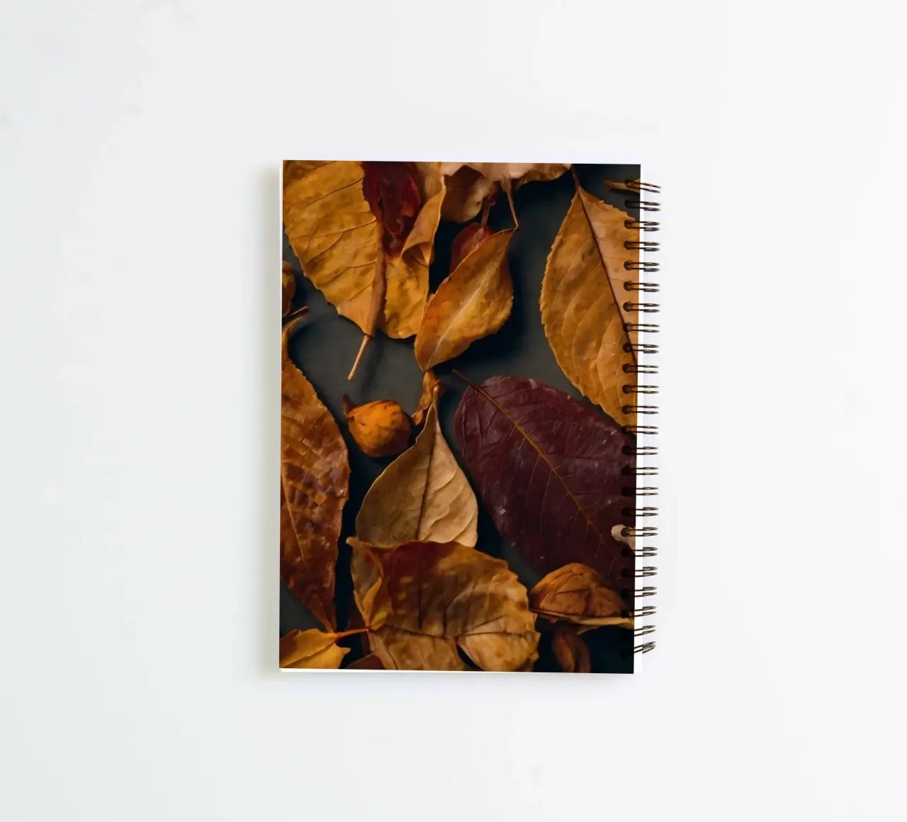 Verspreid gezellige herfstbladeren voor een levendig seizoensdisplay notitieboek met spiraal van DesignDoodle