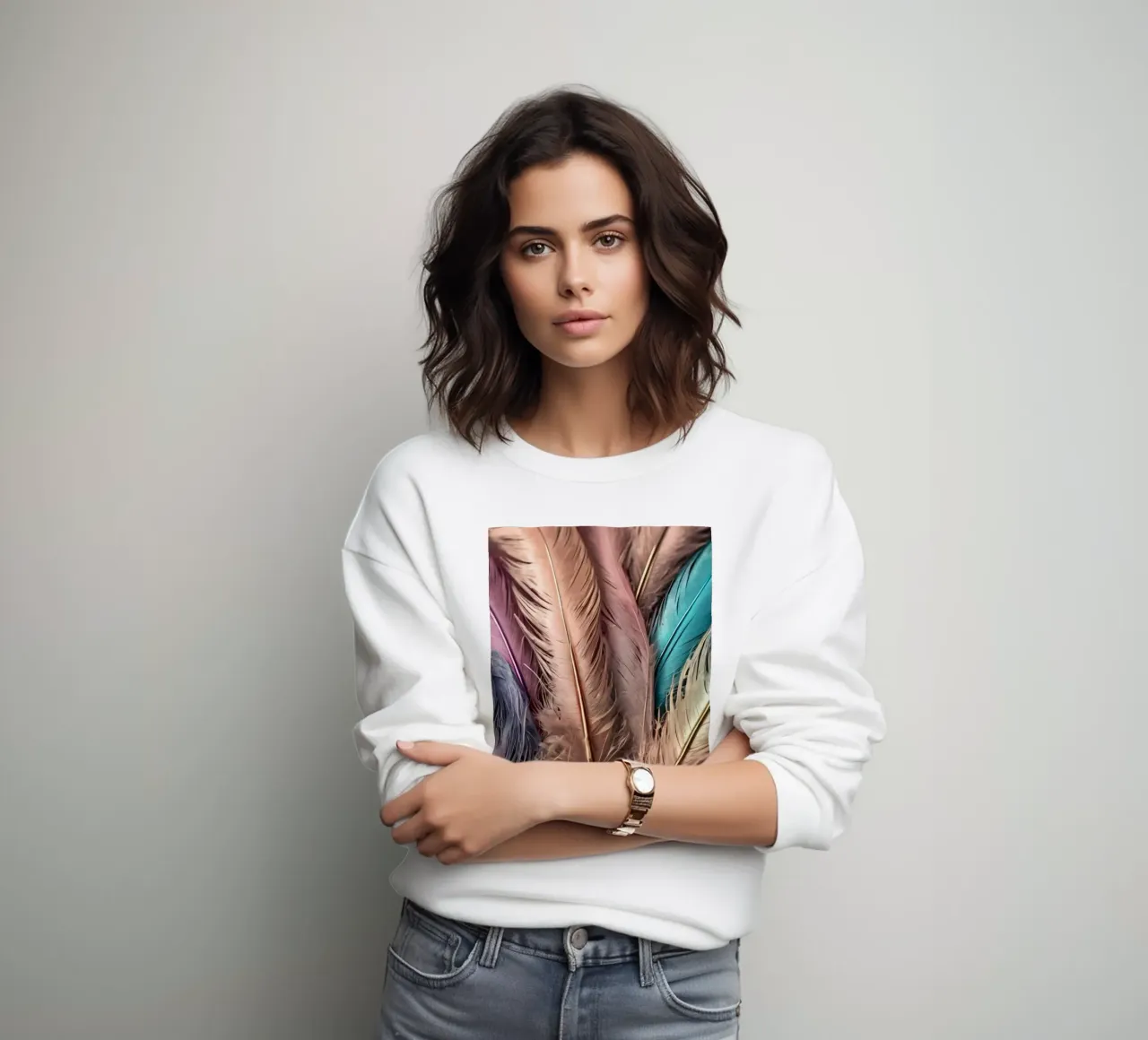 Collezione di piume colorate esposte in modo creativo felpa da DesignDoodle