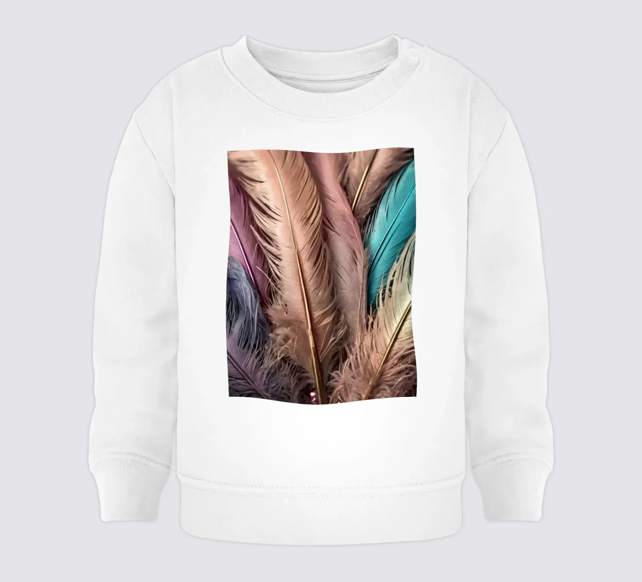 Collezione di piume colorate esposte in modo creativo felpa neonato da DesignDoodle