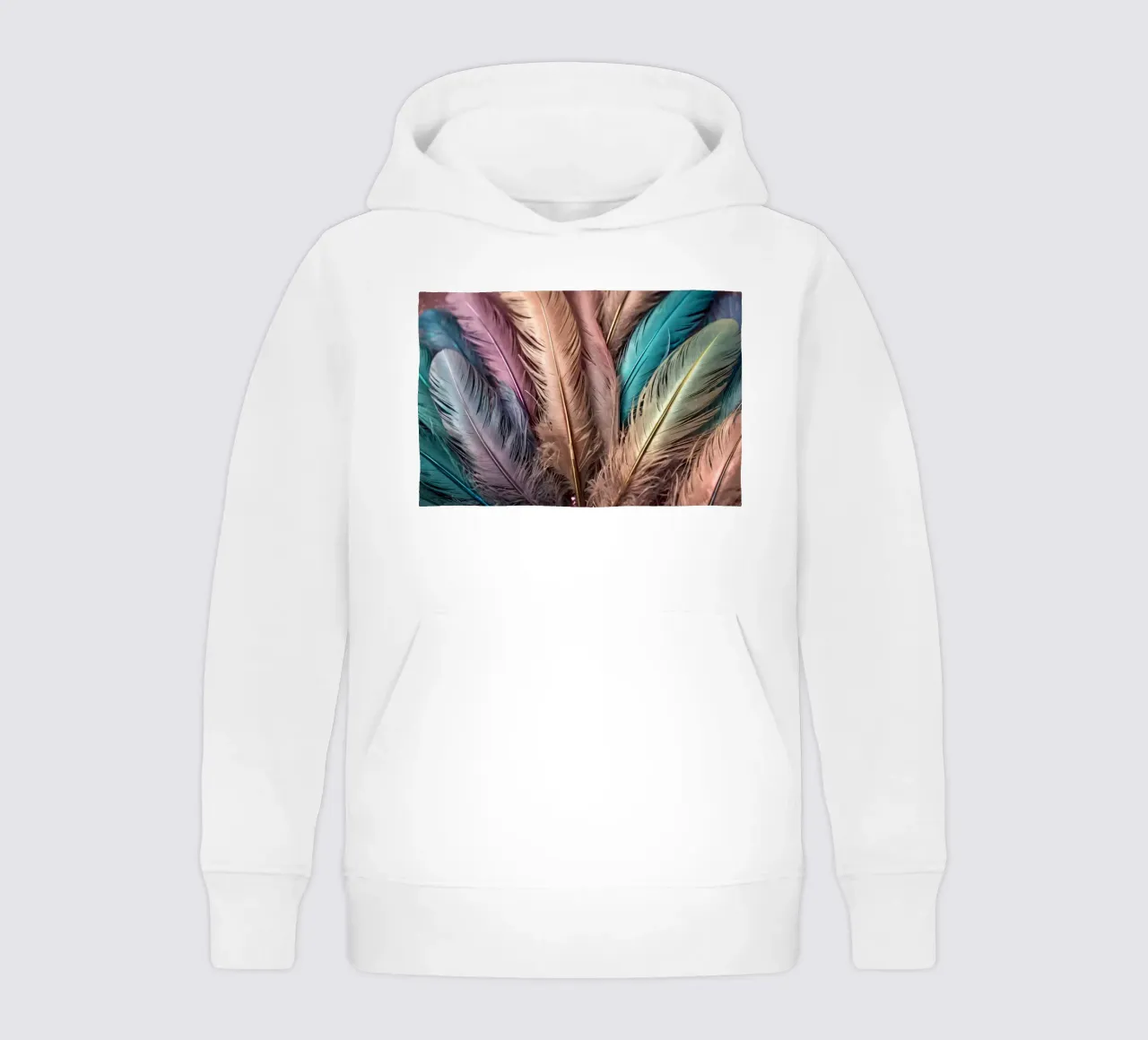 Collezione di piume colorate esposte in modo creativo felpa bambino con cappuccio da DesignDoodle