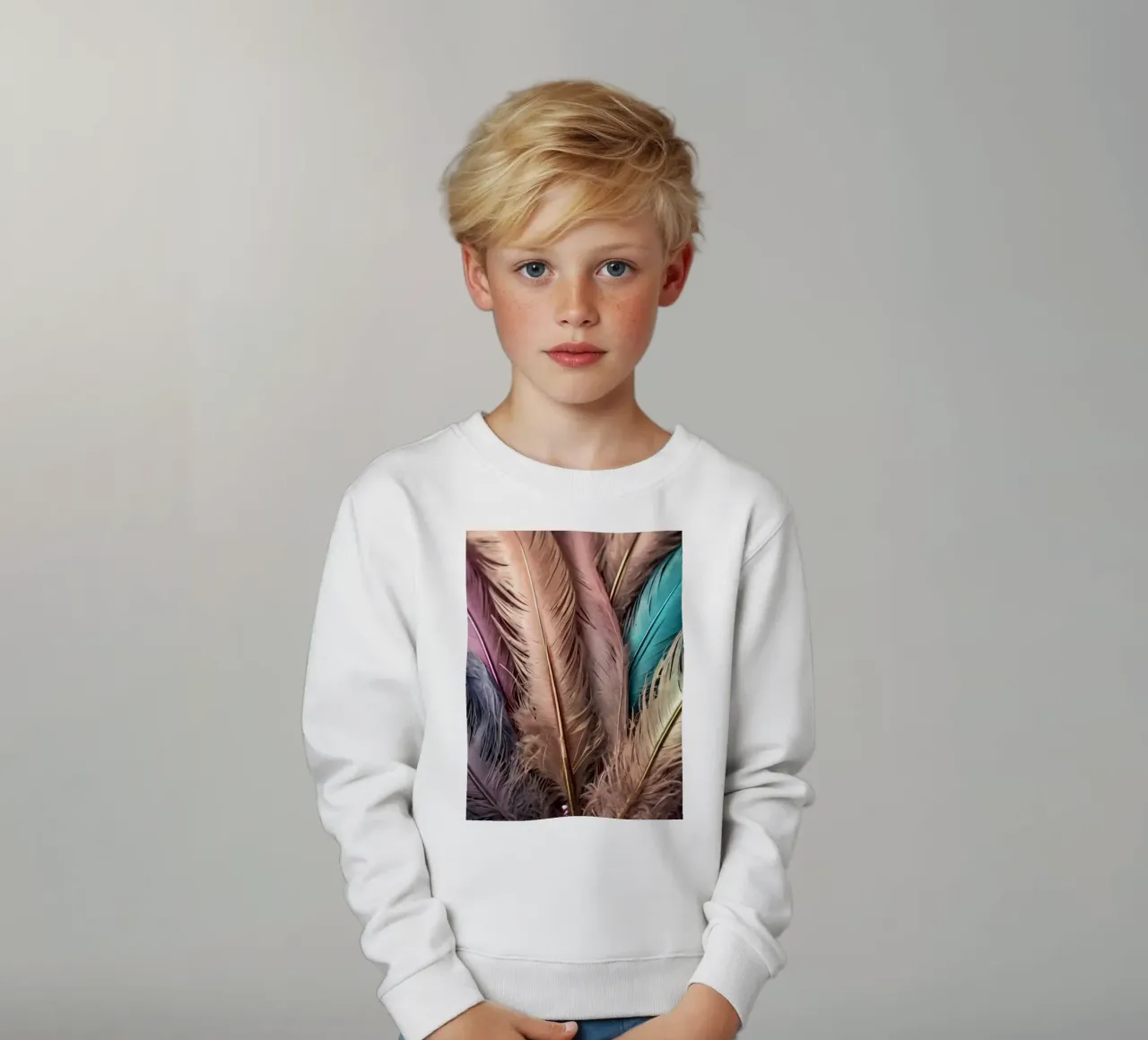 Collezione di piume colorate esposte in modo creativo felpa bambino da DesignDoodle