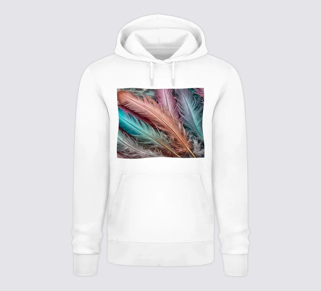 Piume colorate disposte in un motivo vivace con colori pastello. felpa con cappuccio da DesignDoodle