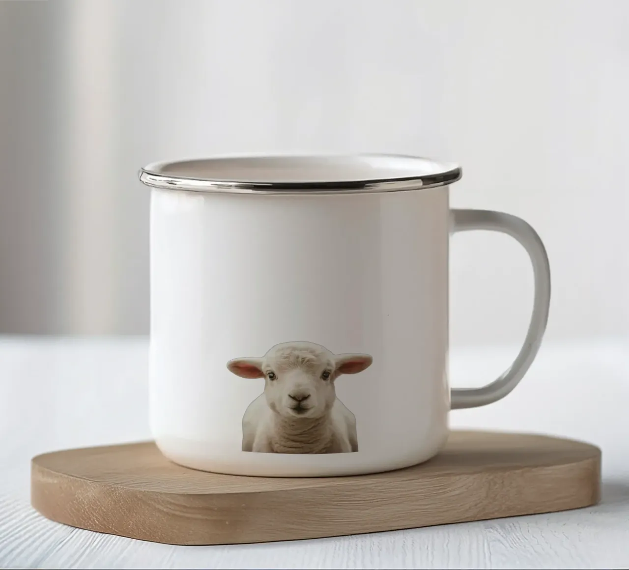 Agneau tazza in smalto da fltmfrance