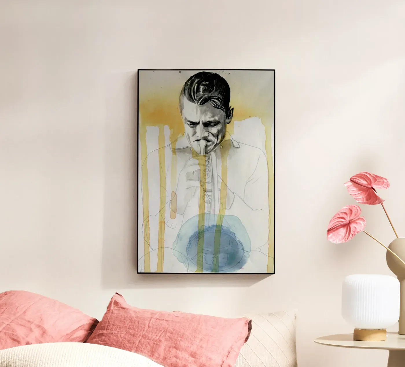 Chet Baker acryl van David Diehl