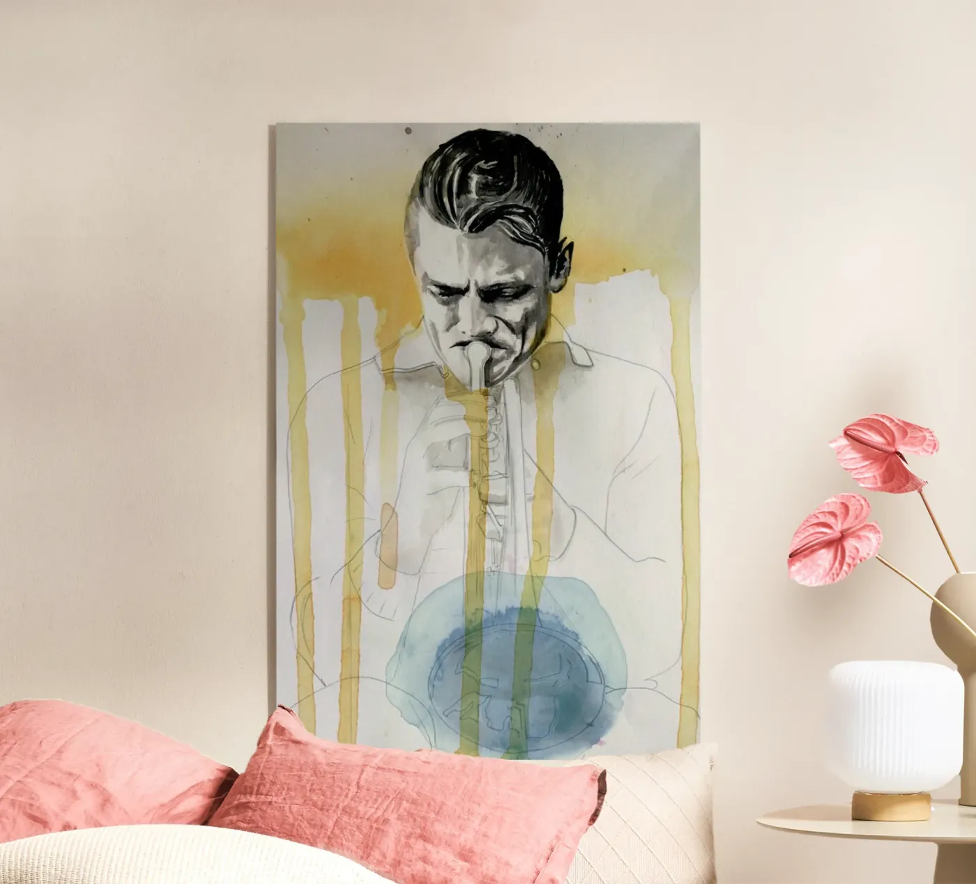 Chet Baker acryl van David Diehl