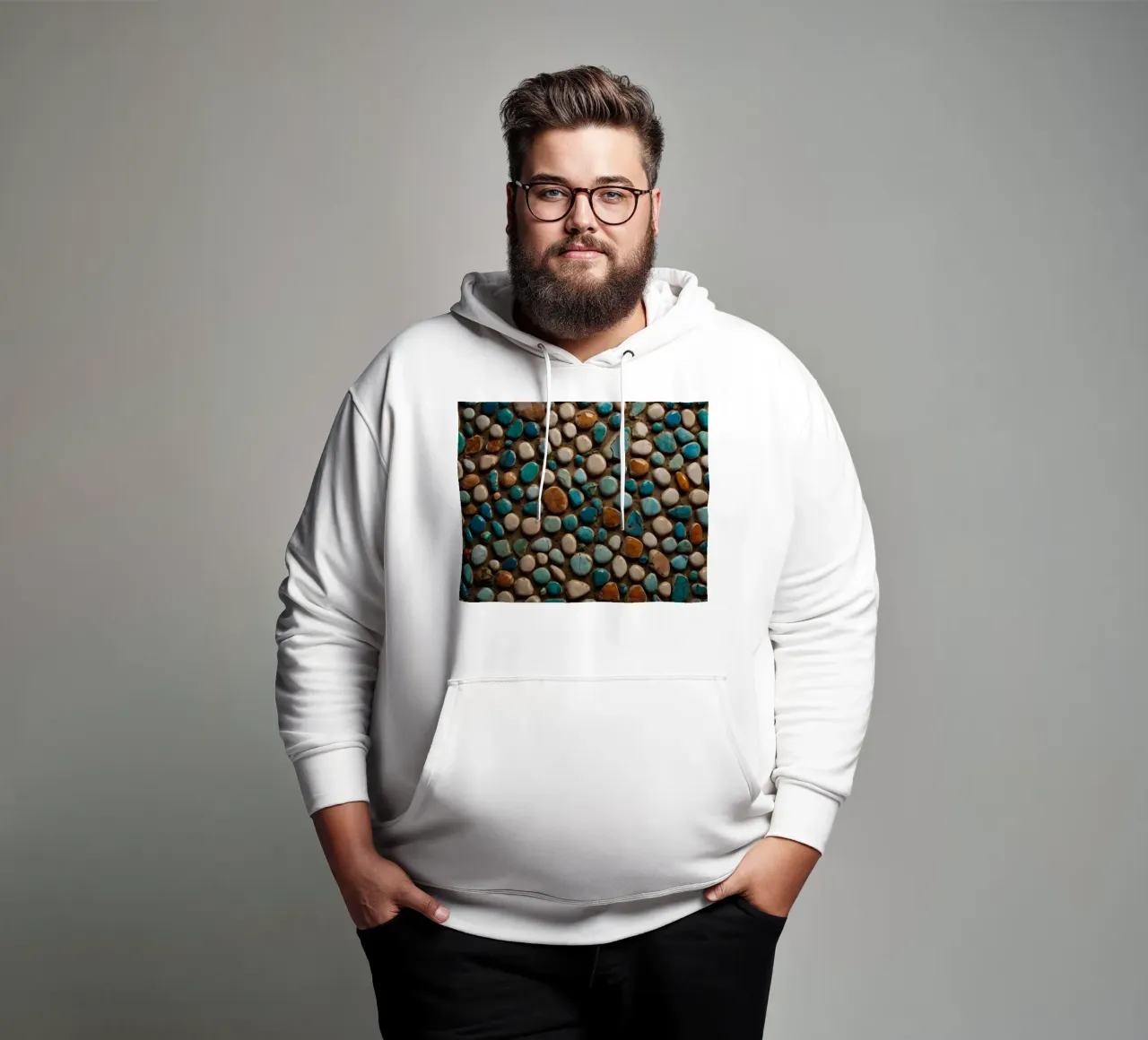Mosaico colorato con varie pietre lisce felpa con cappuccio da DesignDoodle