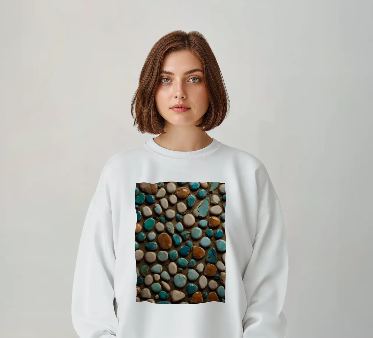 Kleurrijk mozaïek met verschillende gladde stenen sweatshirt van DesignDoodle