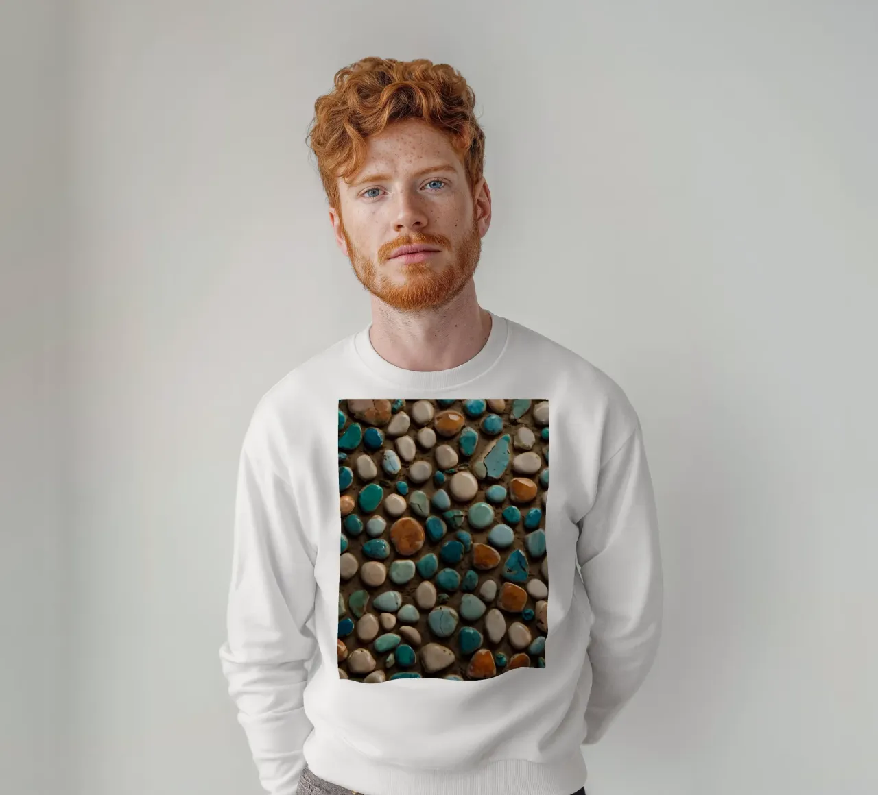 Kleurrijk mozaïek met verschillende gladde stenen sweatshirt van DesignDoodle