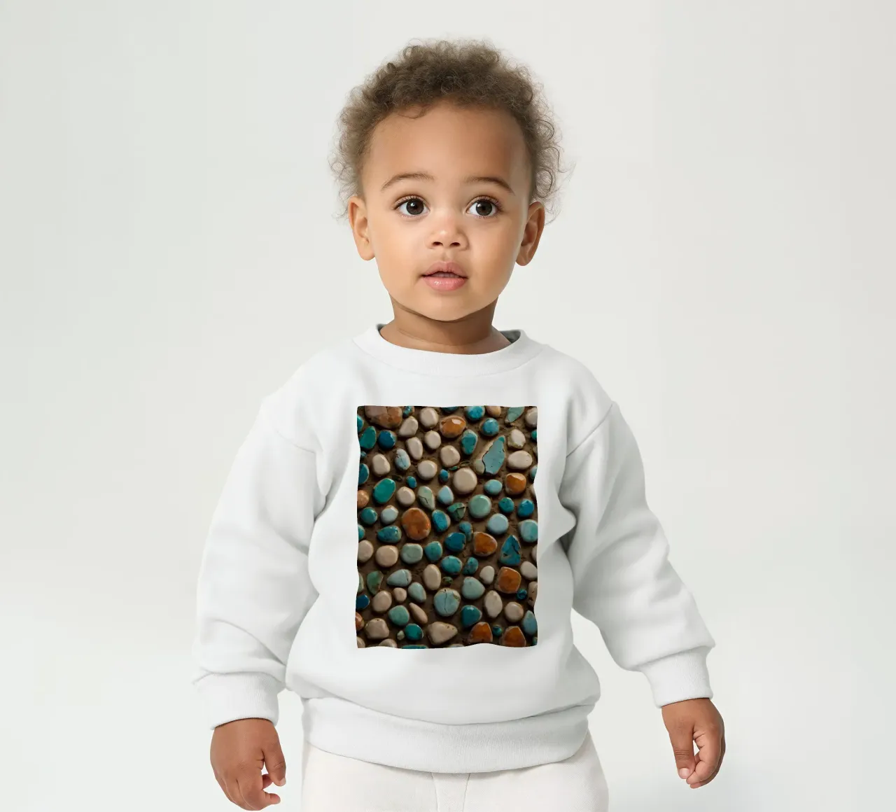 Colorful mosaic featuring various smooth stones baby sweatshirt by DesignDoodle