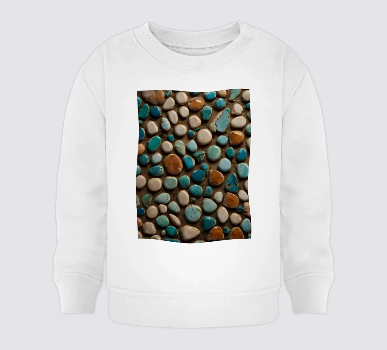 Colorful mosaic featuring various smooth stones baby sweatshirt by DesignDoodle