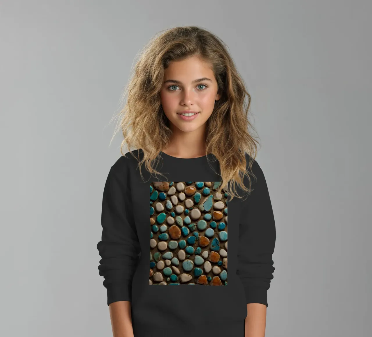 Mosaico colorato con varie pietre lisce felpa bambino da DesignDoodle
