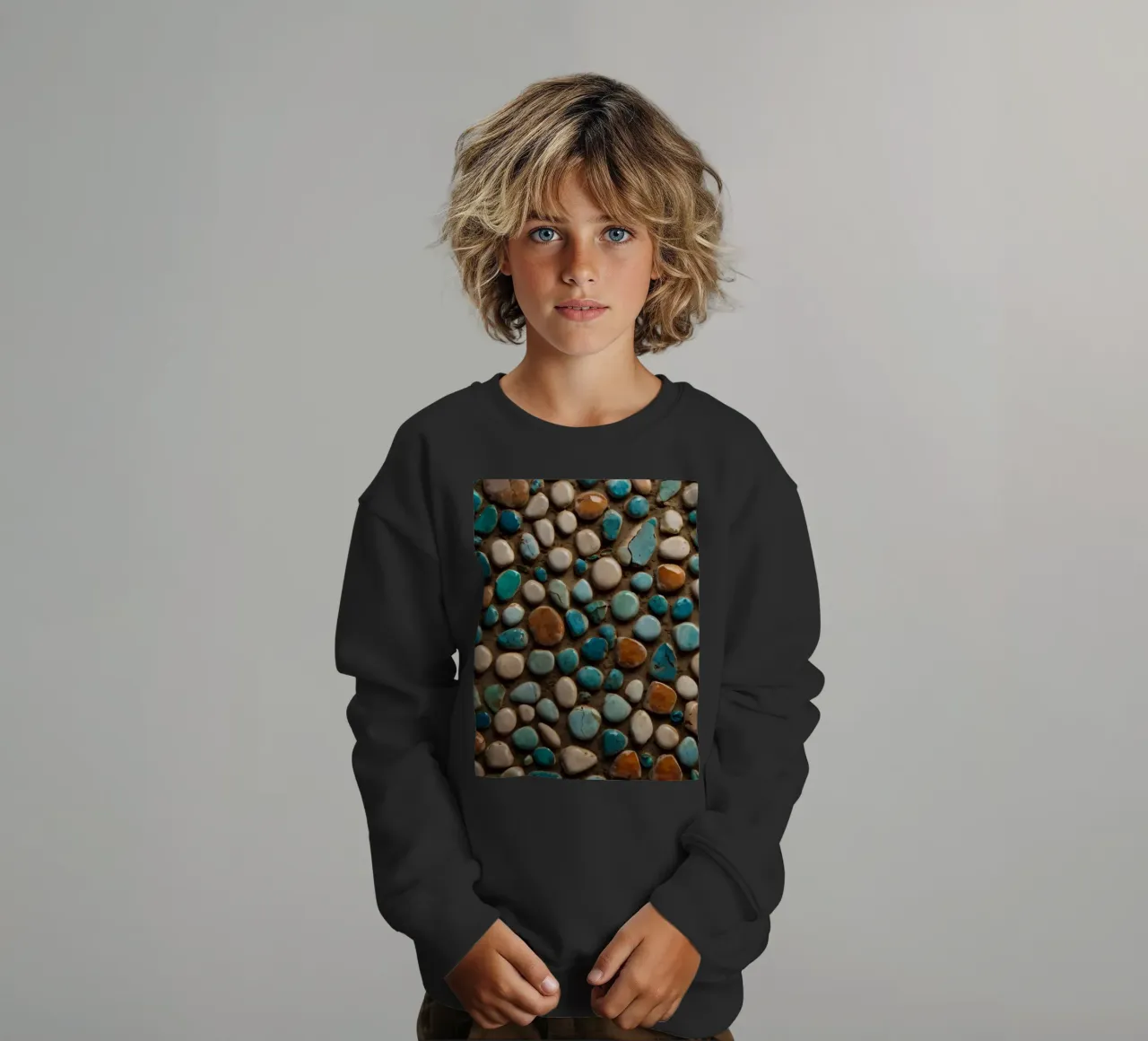 Mosaico colorato con varie pietre lisce felpa bambino da DesignDoodle