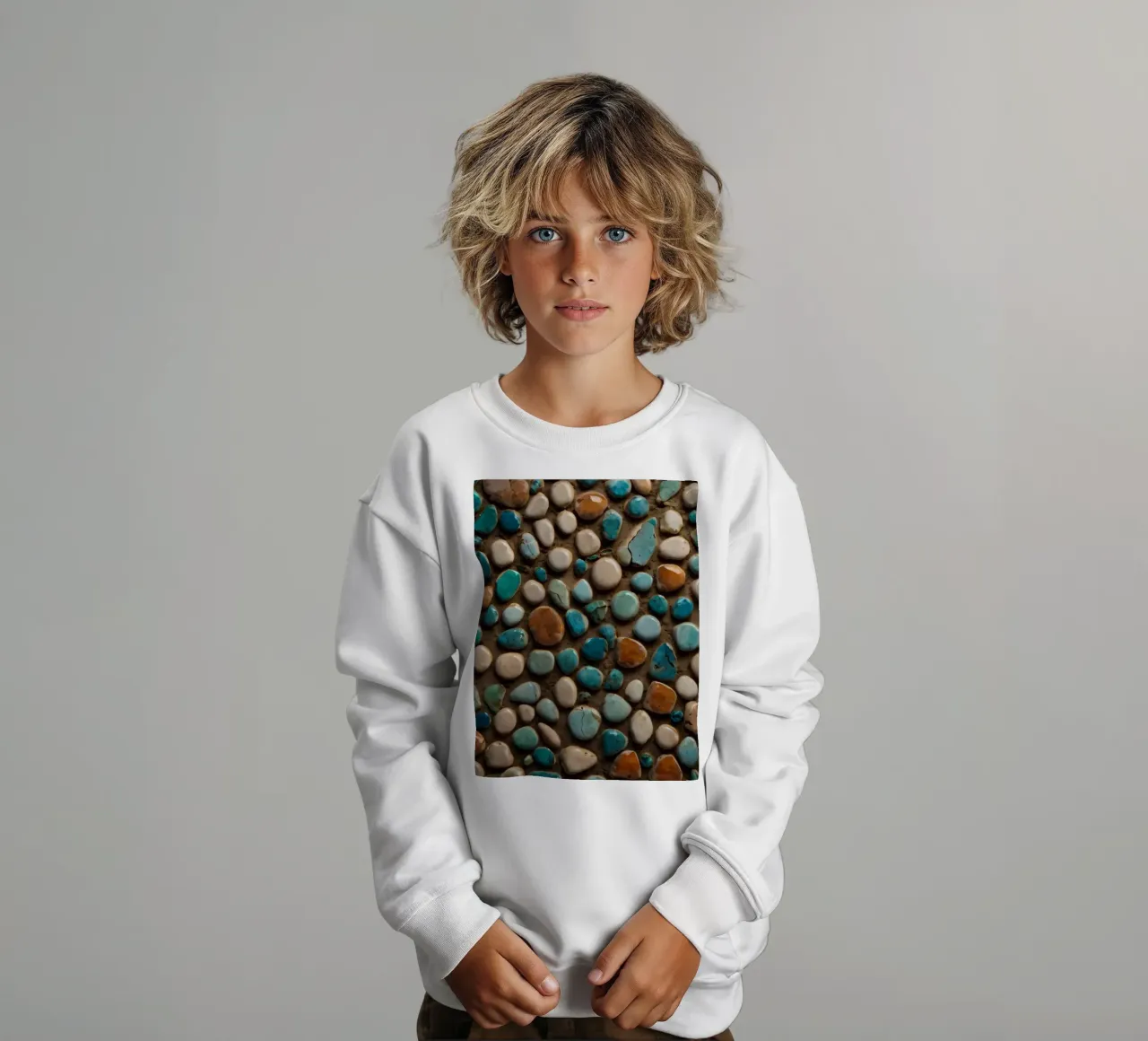 Mosaico colorato con varie pietre lisce felpa bambino da DesignDoodle