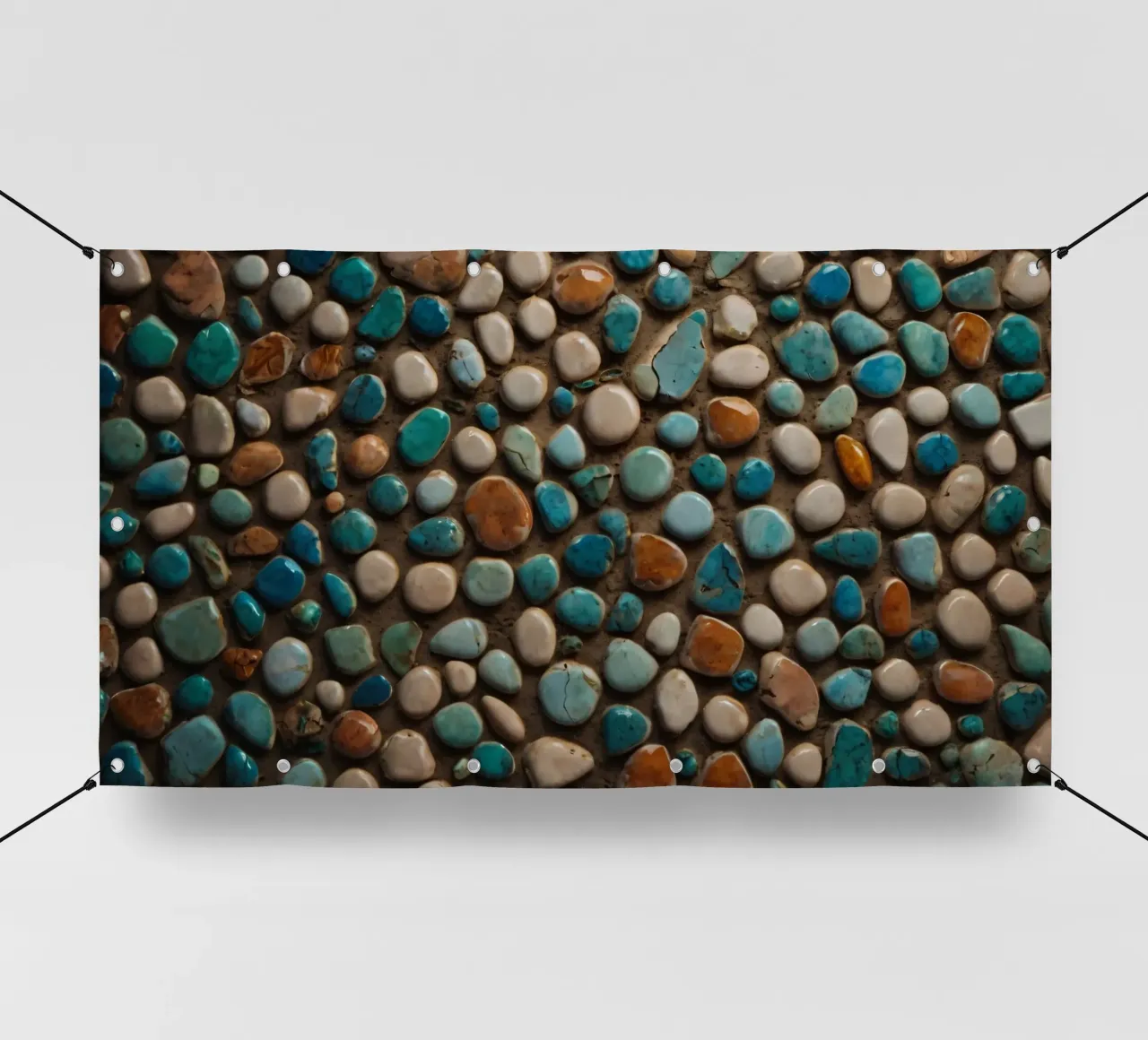 Mosaico colorato con varie pietre lisce telo in pvc da DesignDoodle