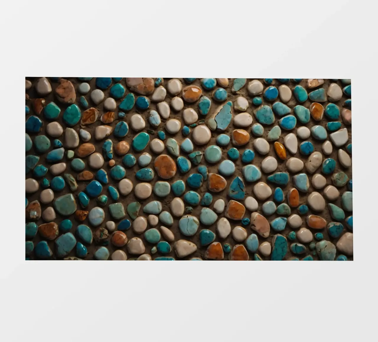 Mosaico colorato con varie pietre lisce telo in pvc da DesignDoodle