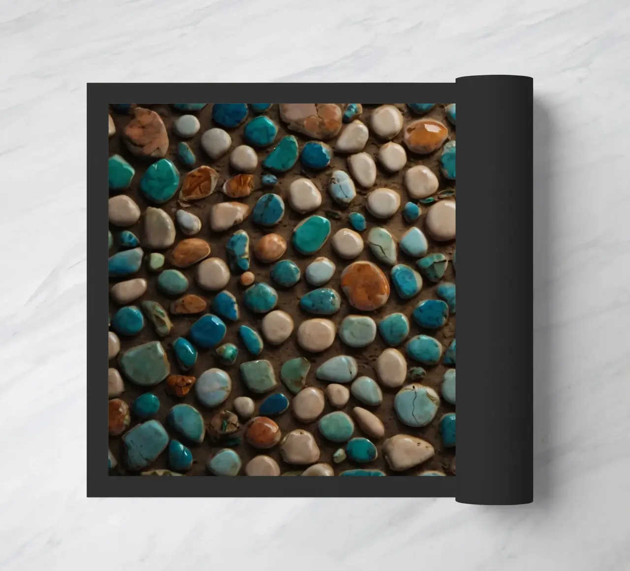 Mosaico colorato con varie pietre lisce zerbino da DesignDoodle