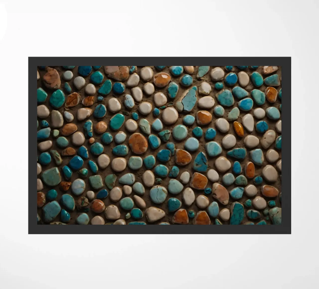 Mosaico colorato con varie pietre lisce zerbino da DesignDoodle