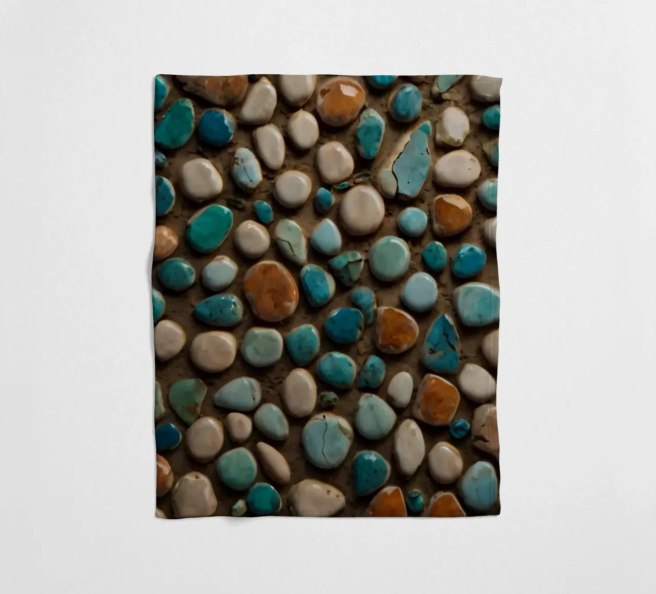 Mosaico colorato con varie pietre lisce coperta in pile da DesignDoodle