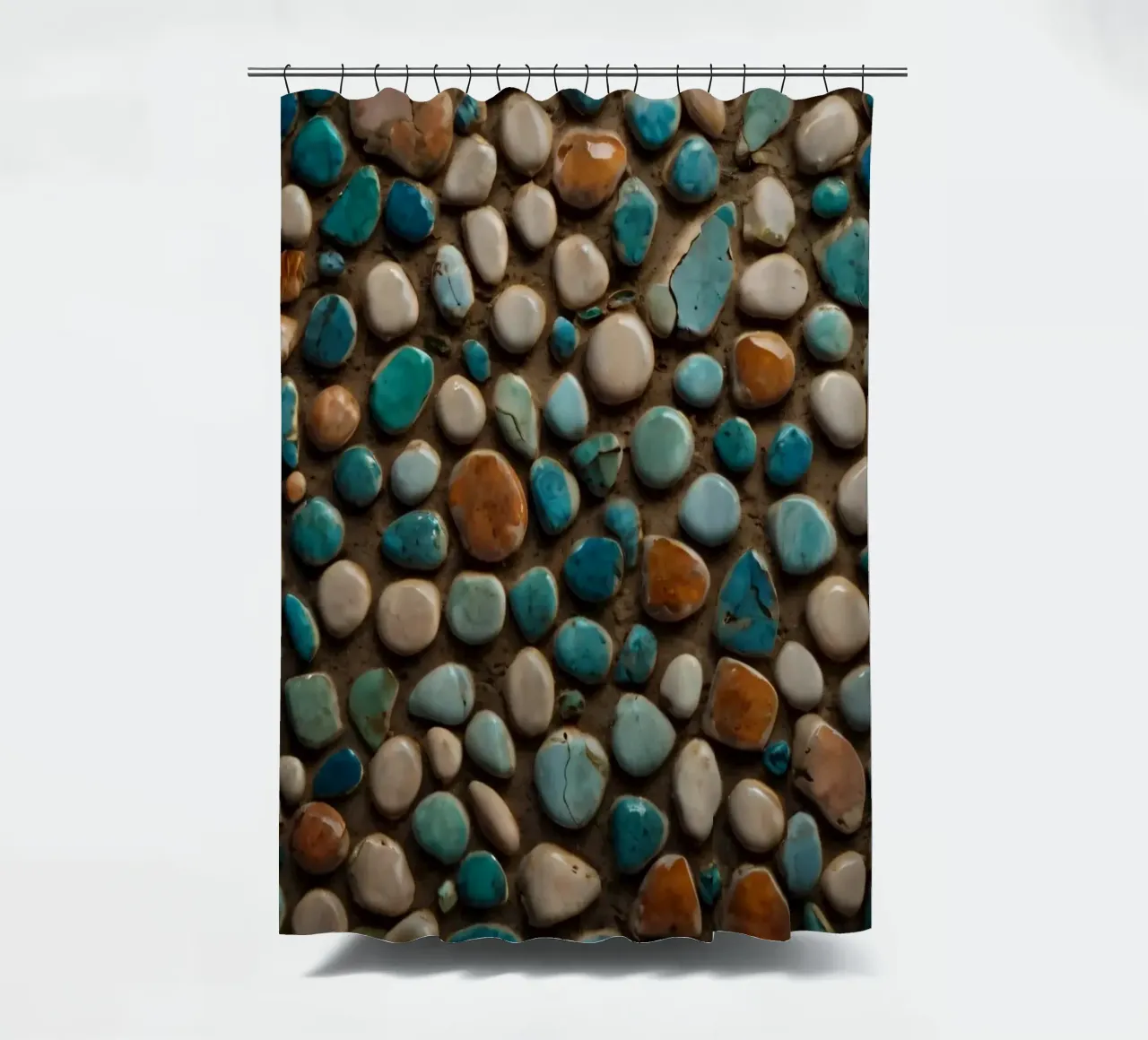 Mosaico colorato con varie pietre lisce tenda da doccia da DesignDoodle