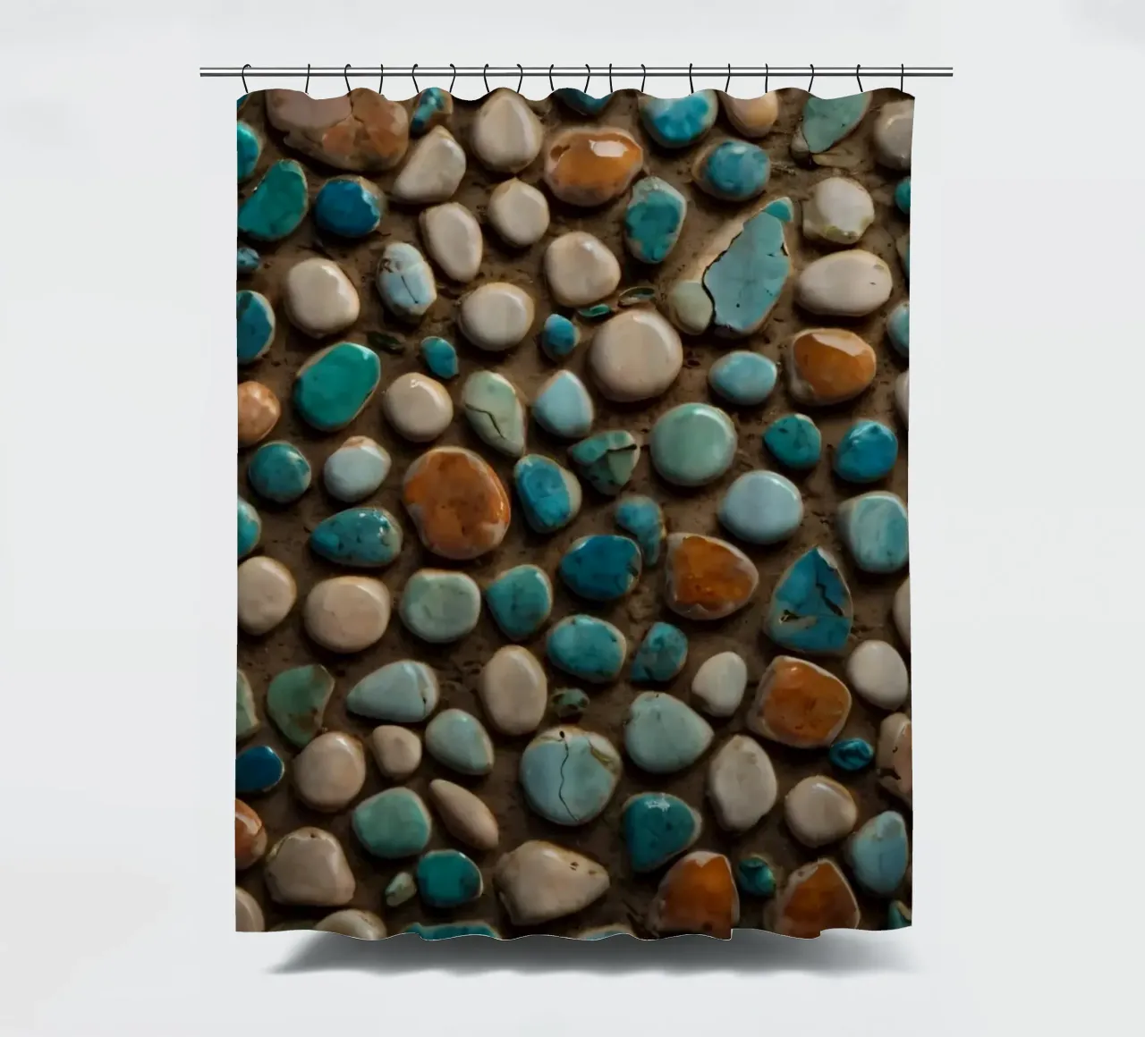 Mosaico colorato con varie pietre lisce tenda da doccia da DesignDoodle