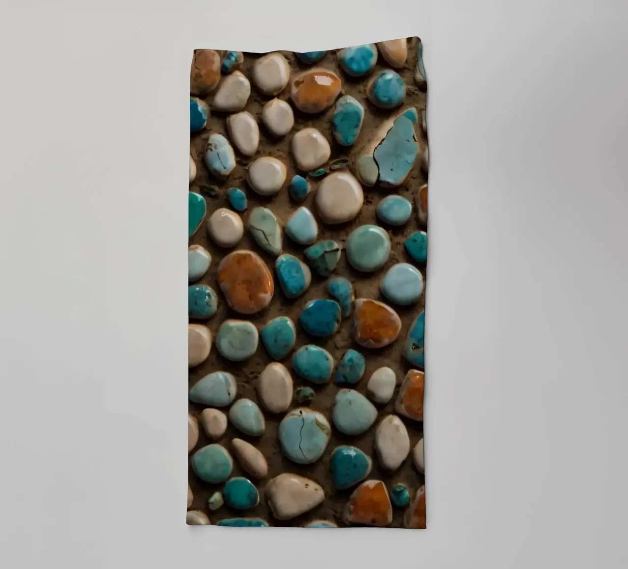 Mosaico colorato con varie pietre lisce asciugamano da bagno da DesignDoodle