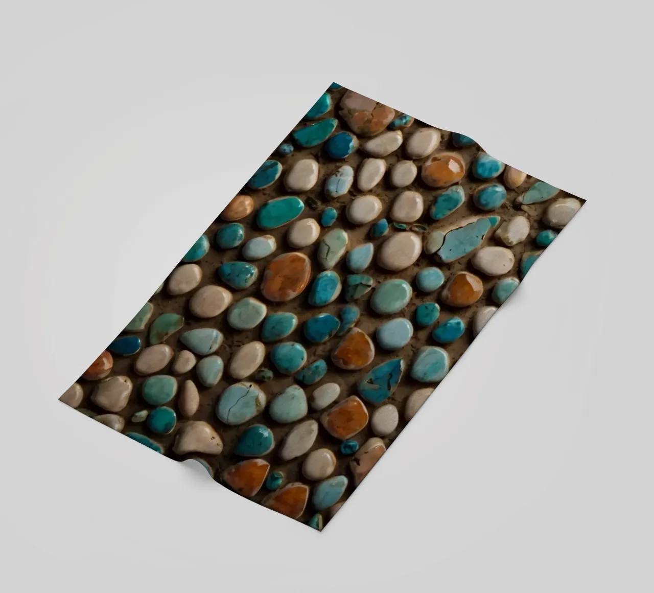 Mosaico colorato con varie pietre lisce telo mare da DesignDoodle