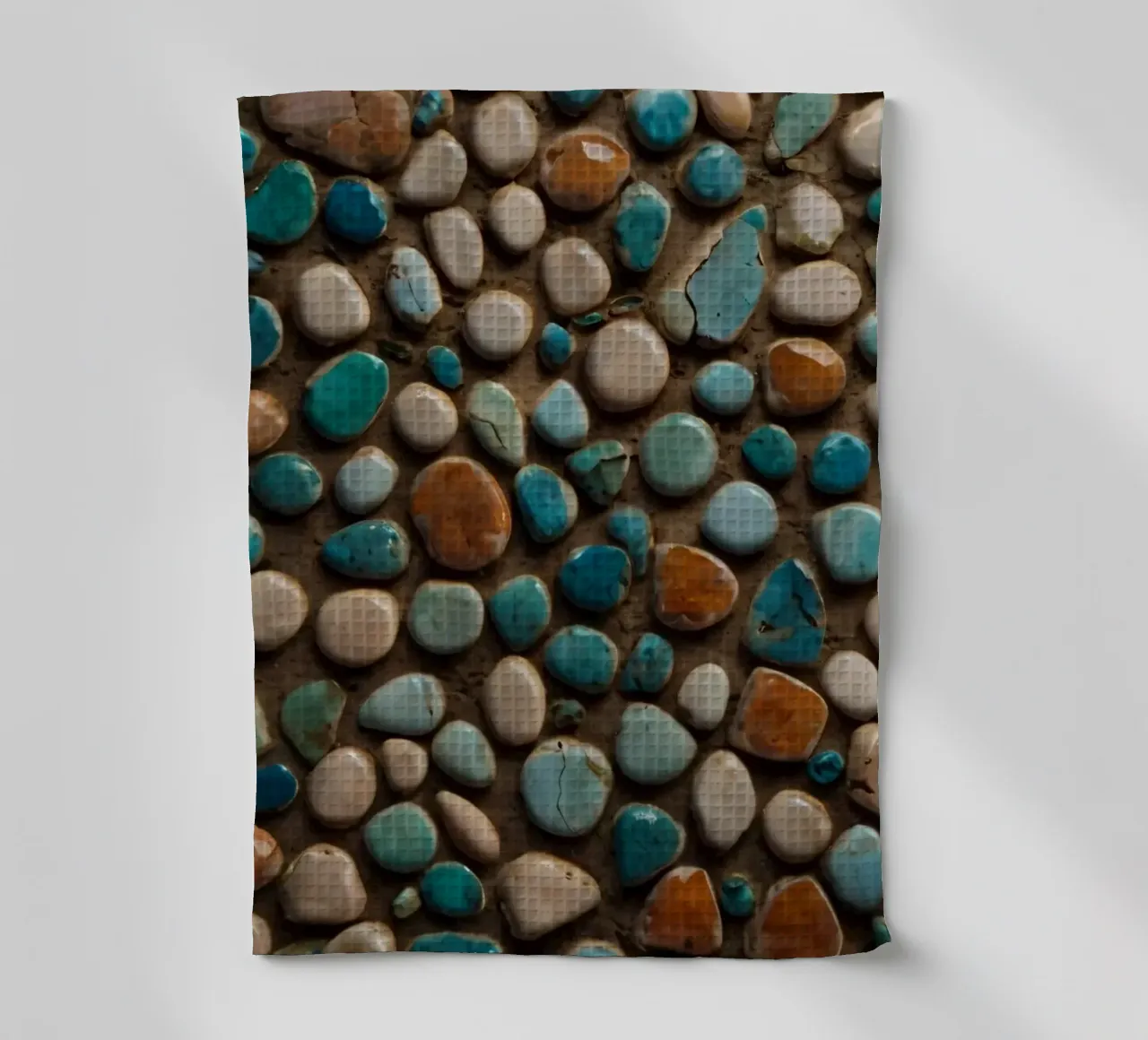 Mosaico colorato con varie pietre lisce canovaccio da cucina da DesignDoodle