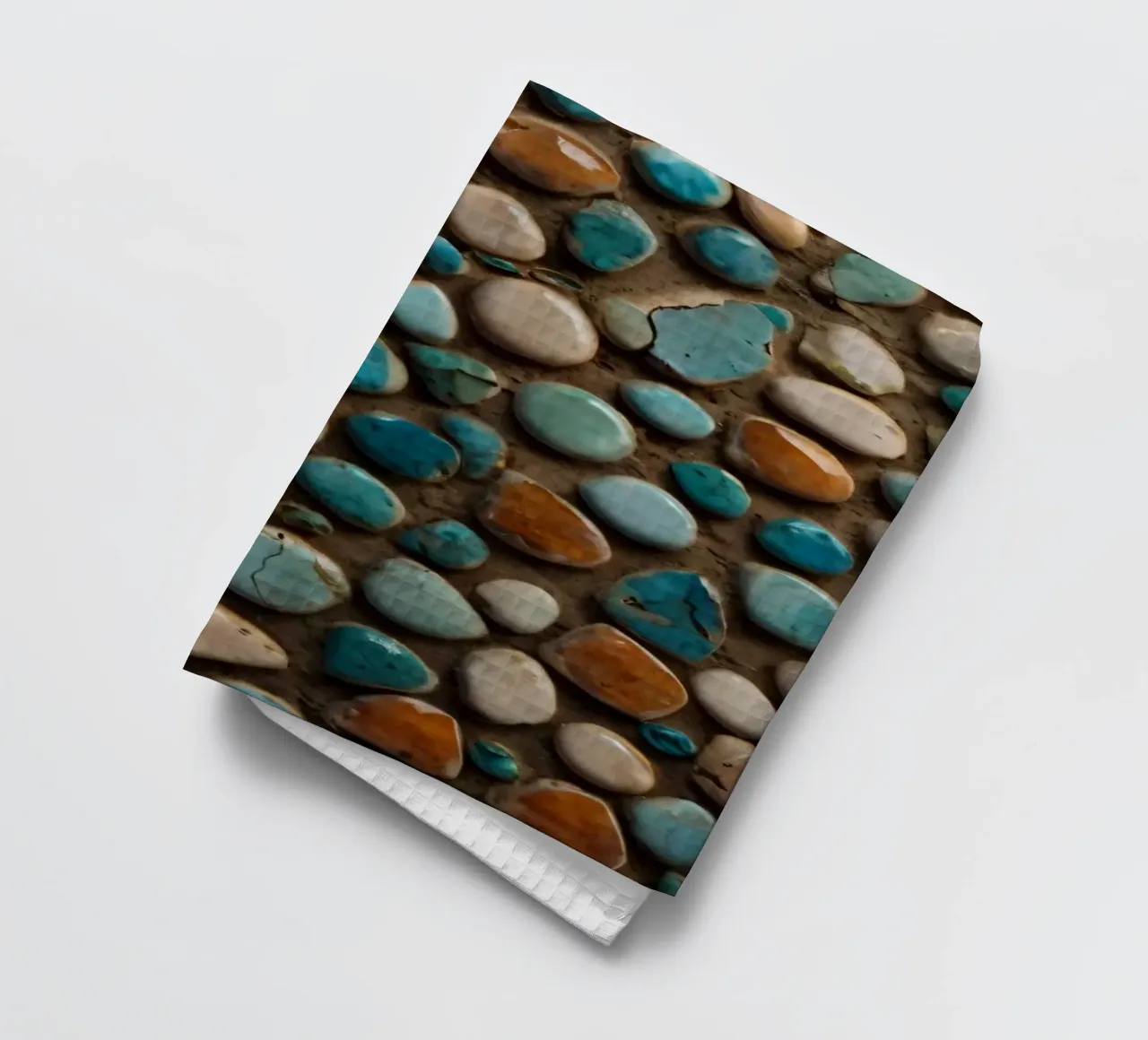 Mosaico colorato con varie pietre lisce canovaccio da cucina da DesignDoodle