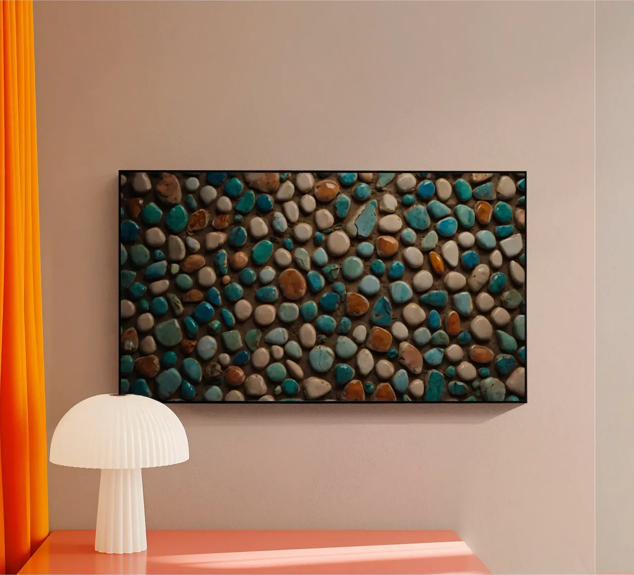 Mosaico colorato con varie pietre lisce plexiglass da DesignDoodle