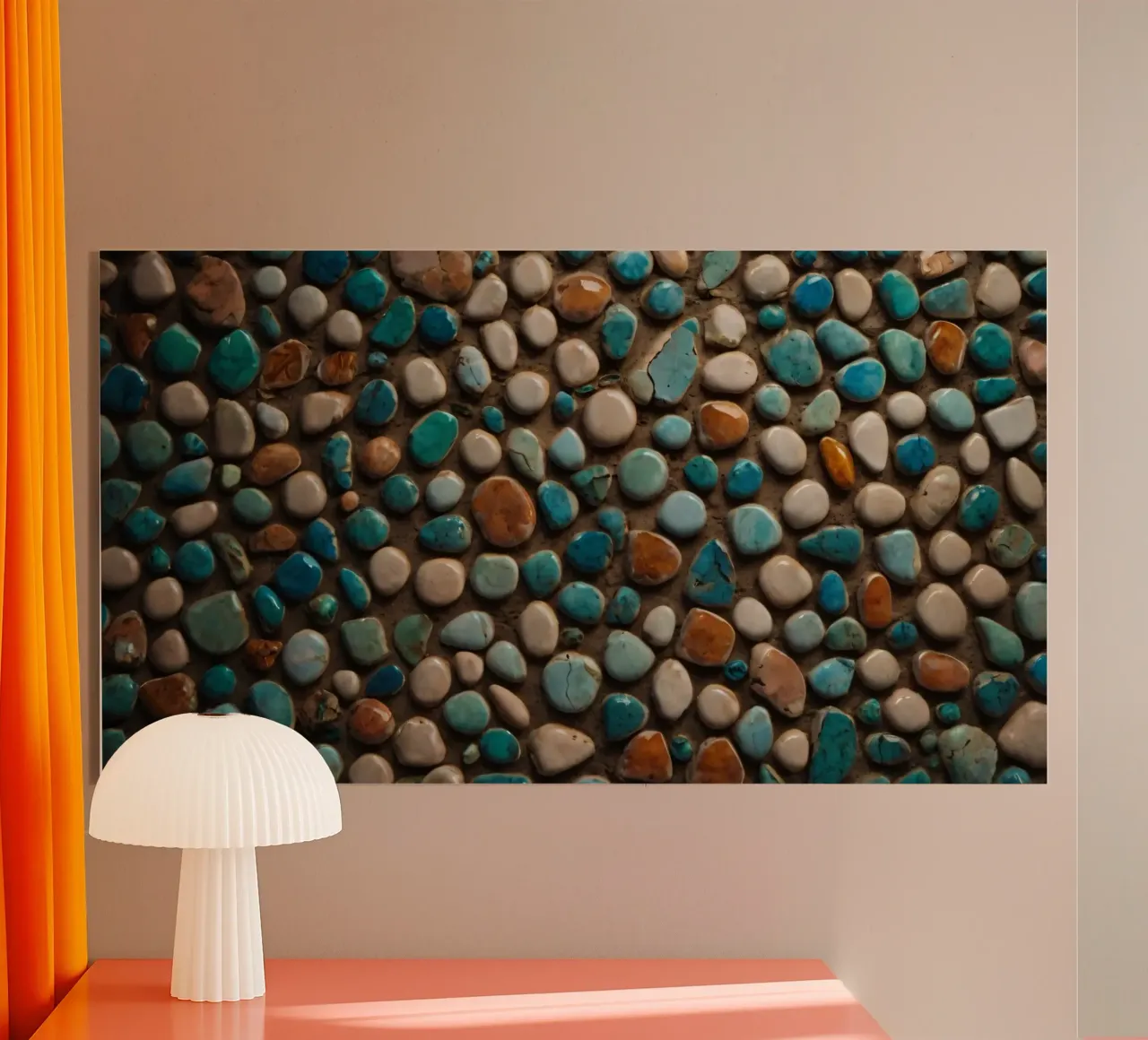Mosaico colorato con varie pietre lisce plexiglass da DesignDoodle