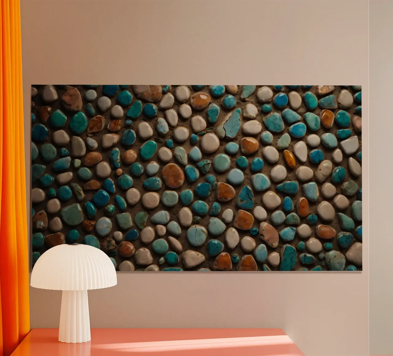 Mosaico colorato con varie pietre lisce carta hahnemühle da DesignDoodle