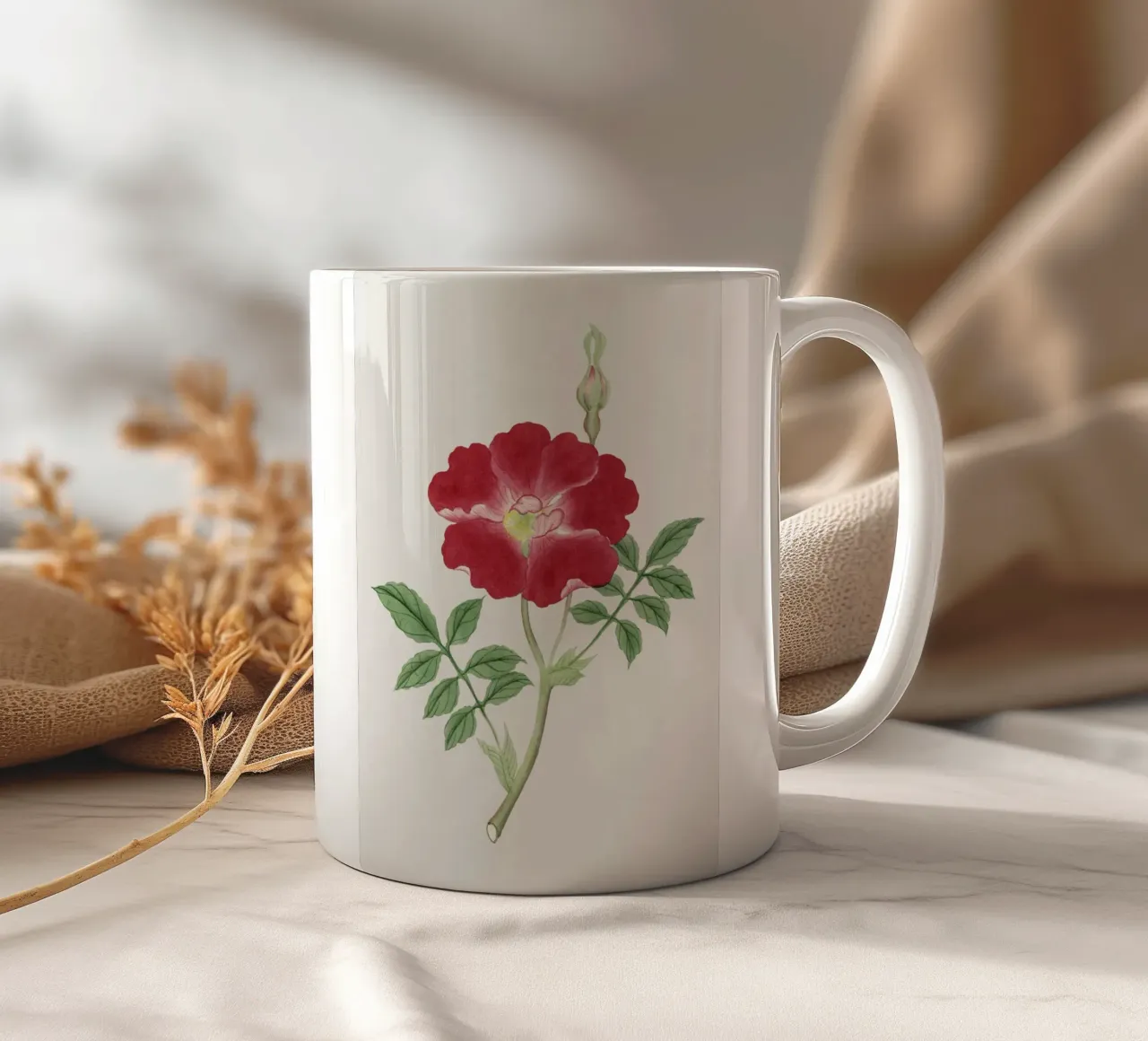 Ilustrazione di fiori giapponesi tazza in ceramica da Venus Art