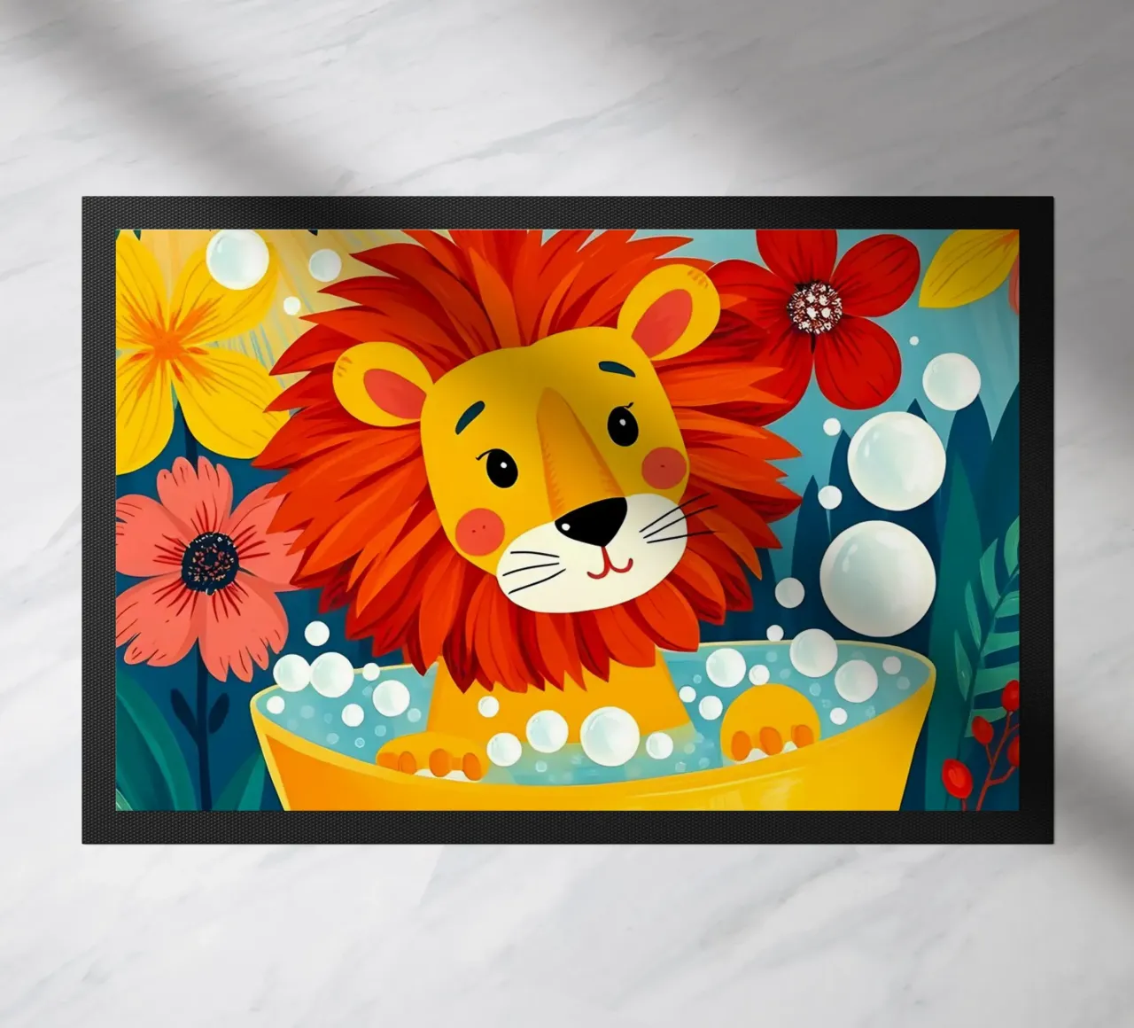 Lion In Bath doormat by ARTOMATIC