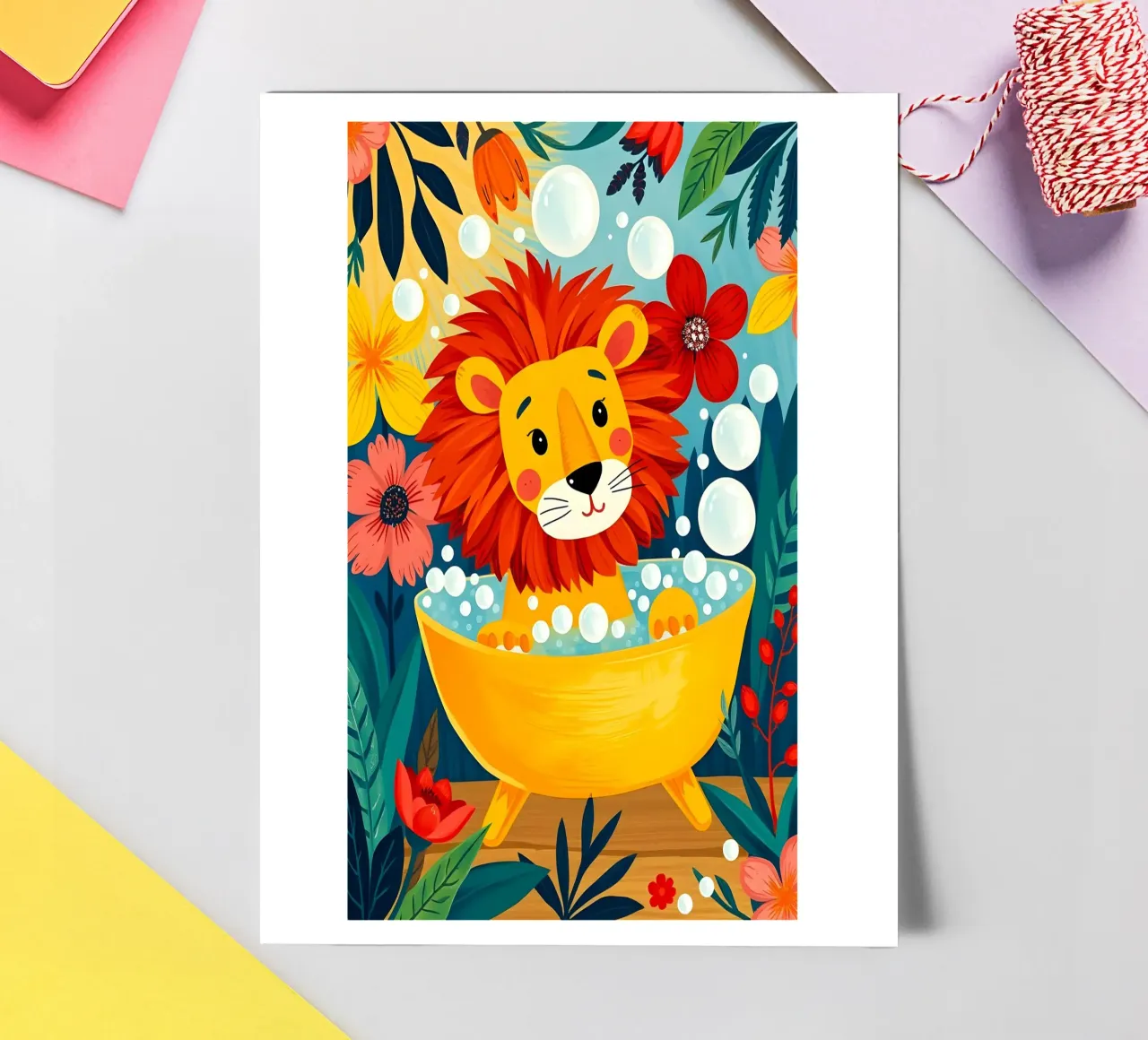 Lion In Bath sticker sheet by ARTOMATIC