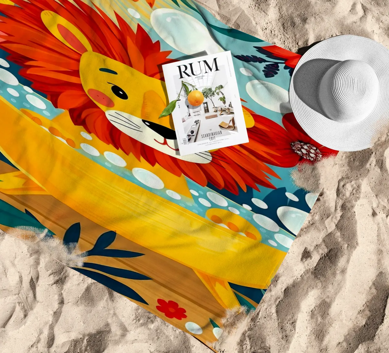 Leone a Bath telo mare da ARTOMATIC