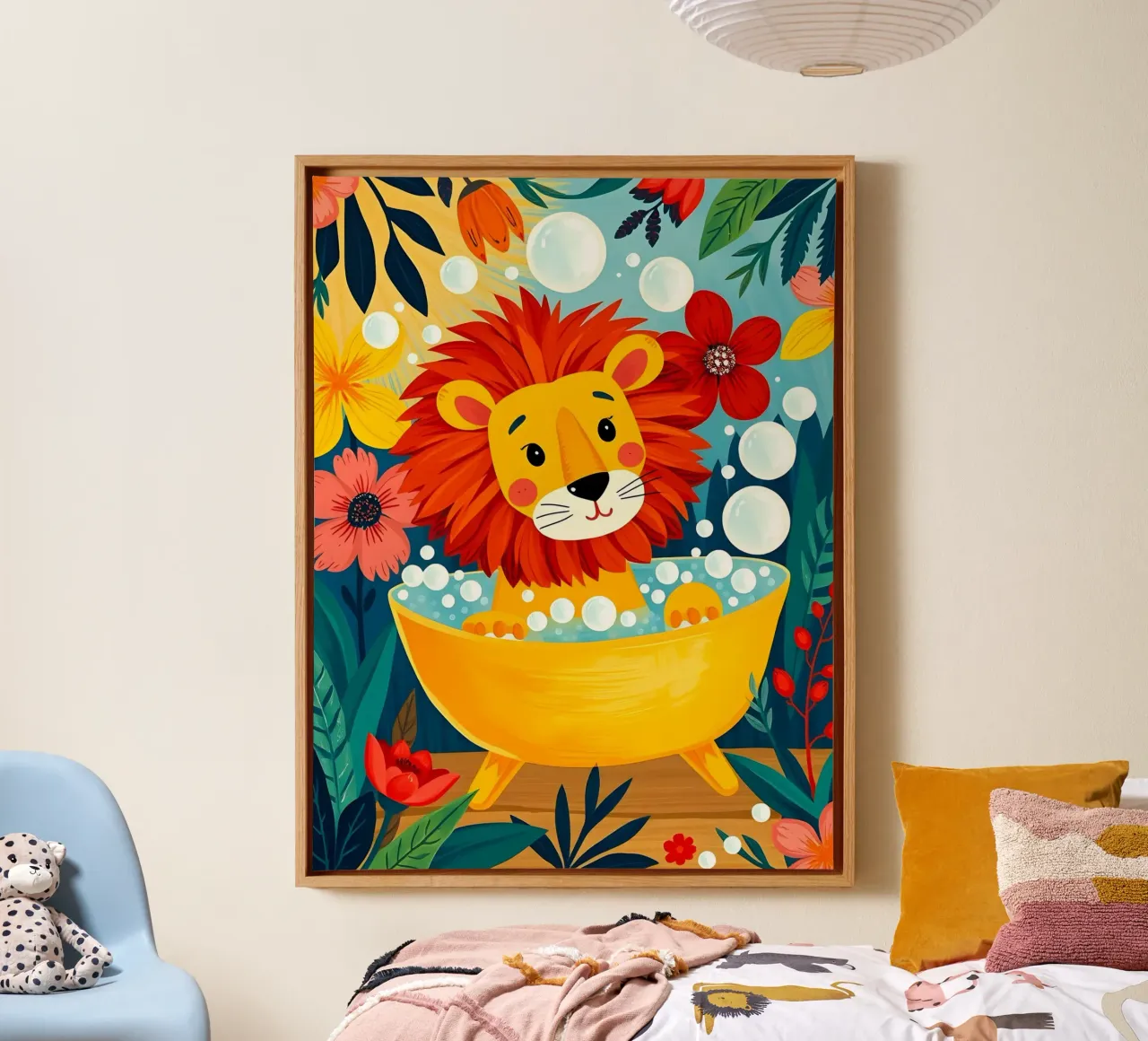 Lion In Bath canvas by ARTOMATIC
