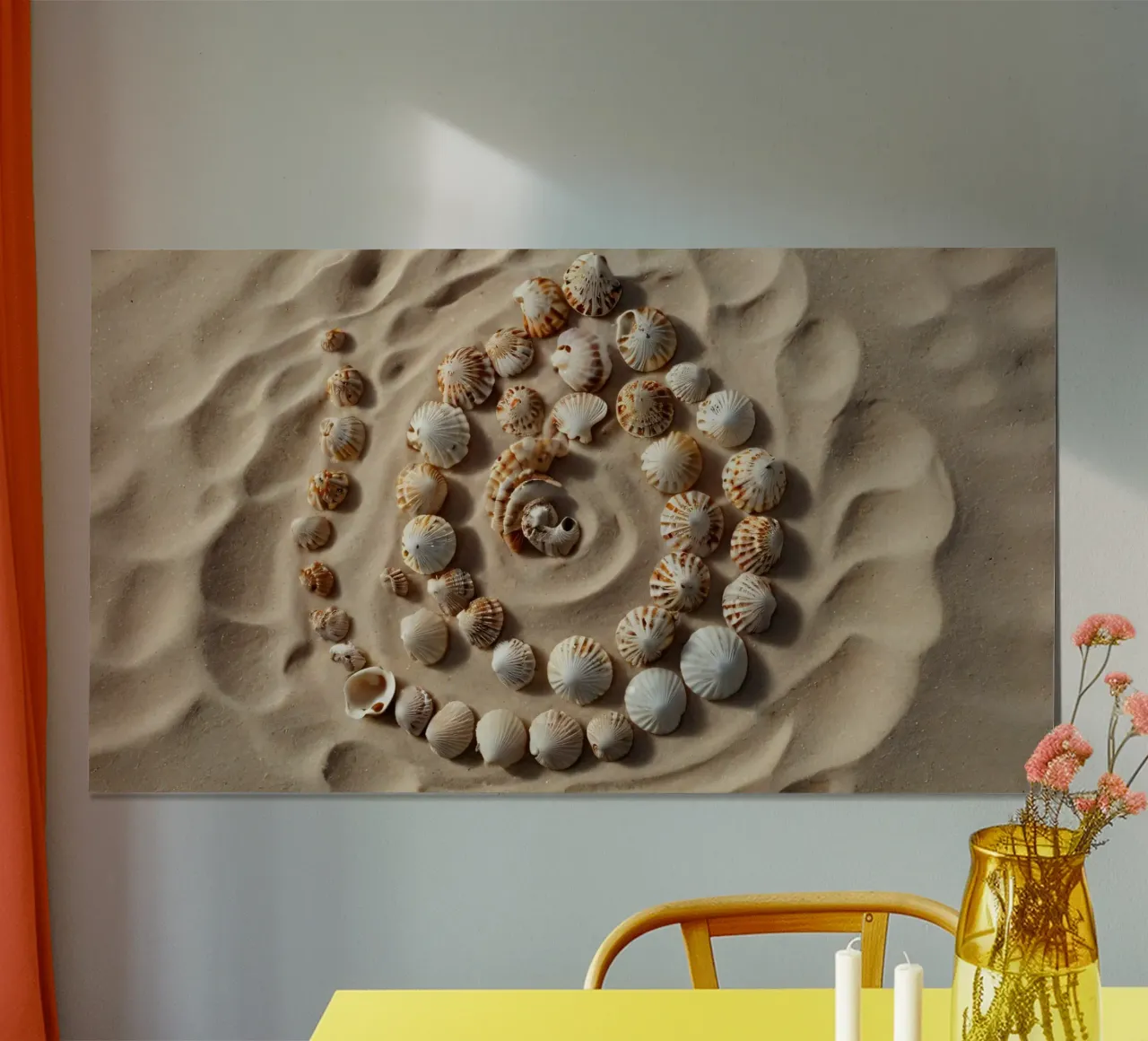 Natural spiral pattern created with seashells arranged hahnemühle by DesignDoodle