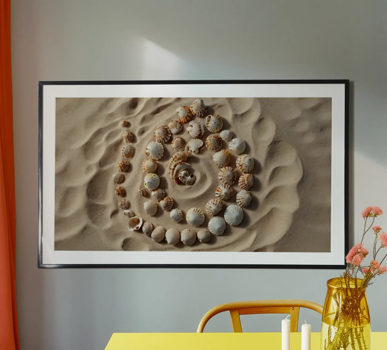 Natural spiral pattern created with seashells arranged hahnemühle by DesignDoodle