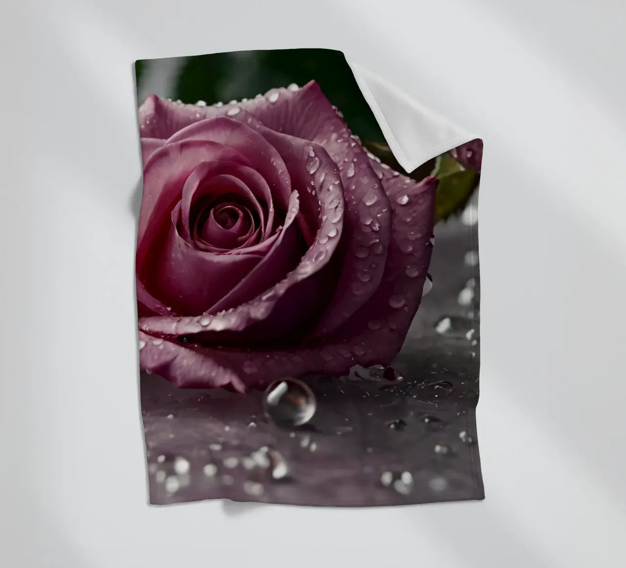 fresh pink roses adorned with dewdrops on a soft surface fleece blanket by DesignDoodle
