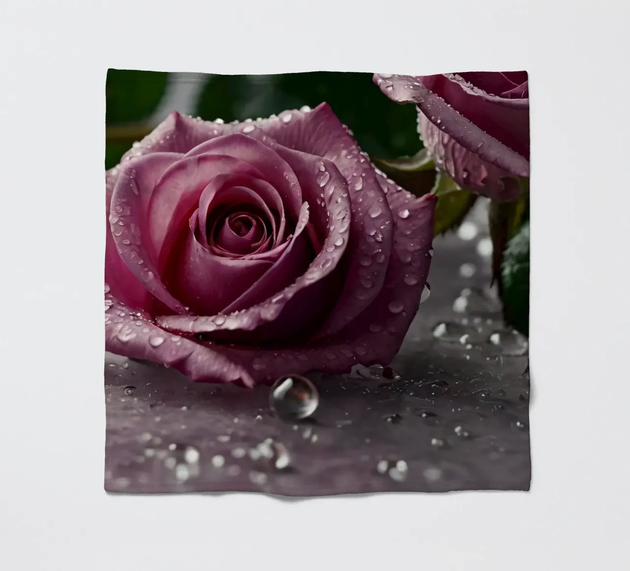 fresh pink roses adorned with dewdrops on a soft surface fleece blanket by DesignDoodle