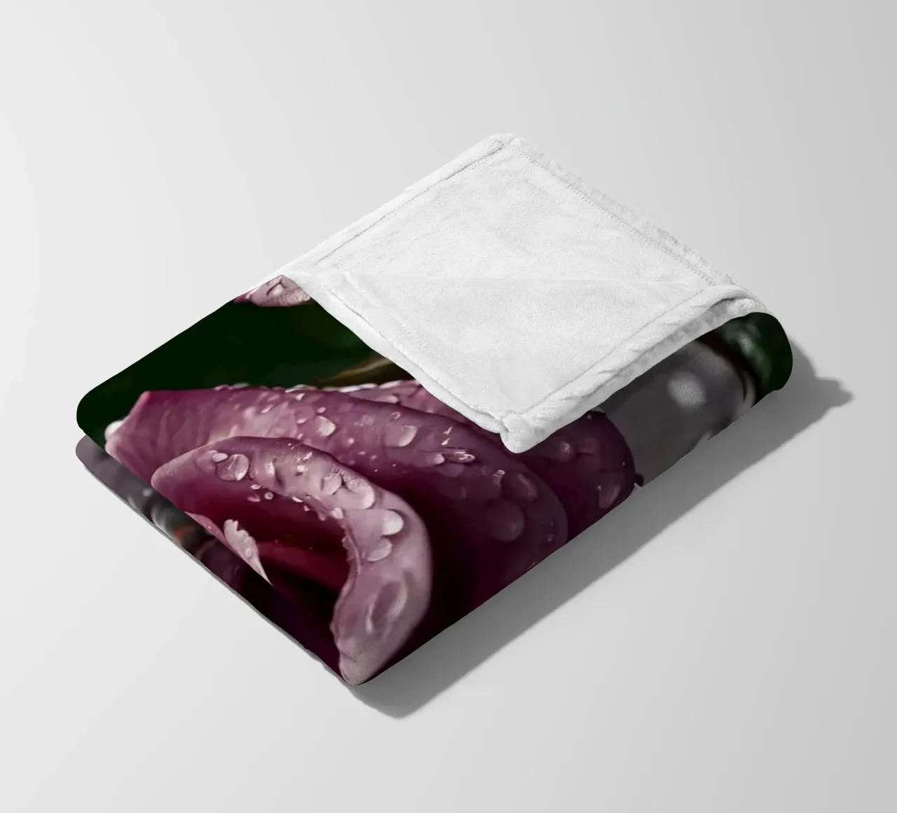 fresh pink roses adorned with dewdrops on a soft surface fleece blanket by DesignDoodle