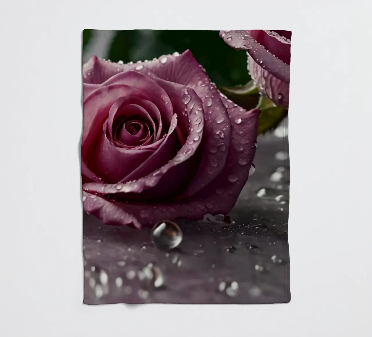 fresh pink roses adorned with dewdrops on a soft surface fleece blanket by DesignDoodle
