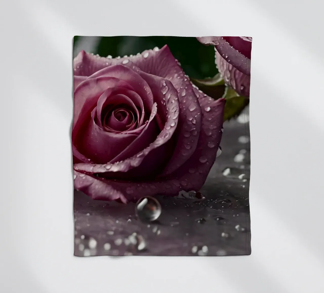 fresh pink roses adorned with dewdrops on a soft surface fleece blanket by DesignDoodle