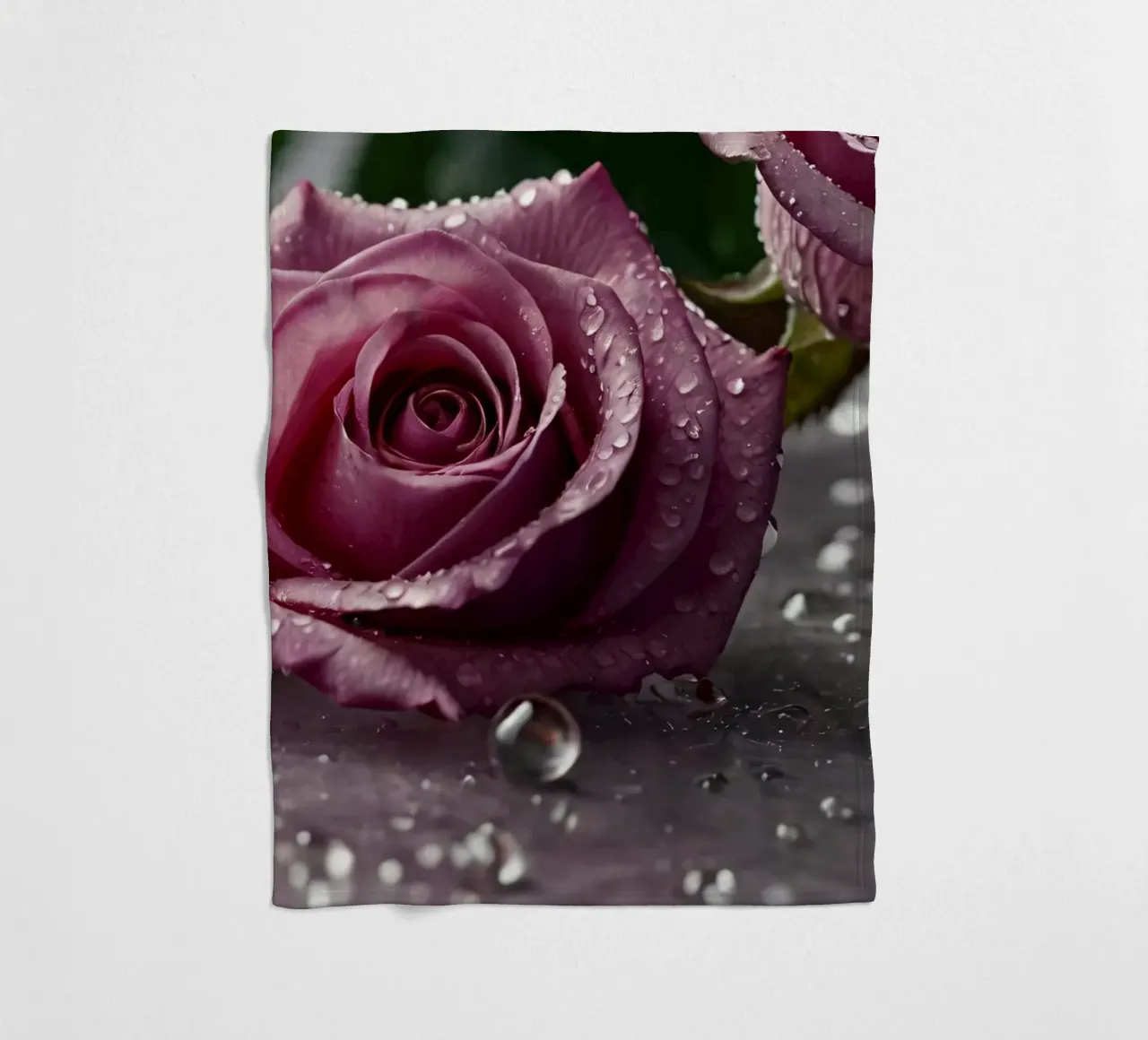 fresh pink roses adorned with dewdrops on a soft surface fleece blanket by DesignDoodle