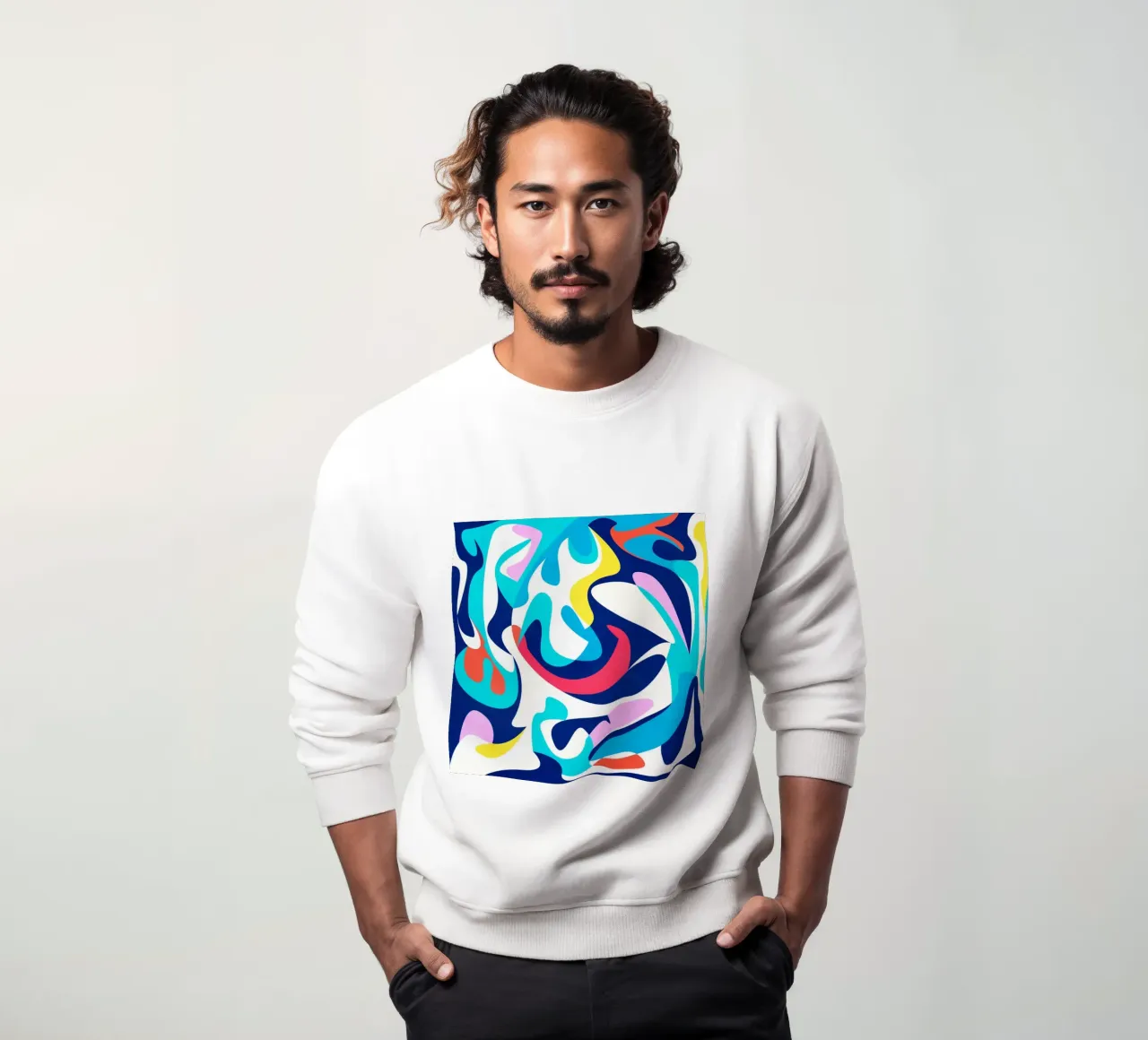 Abstract Shapes Blue sudadera de lovely lines