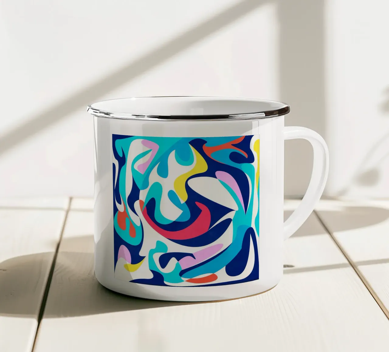 Abstract Shapes Blue tazza in smalto da lovely lines