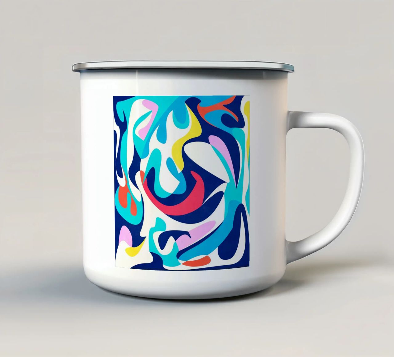 Abstract Shapes Blue tazza in smalto da lovely lines