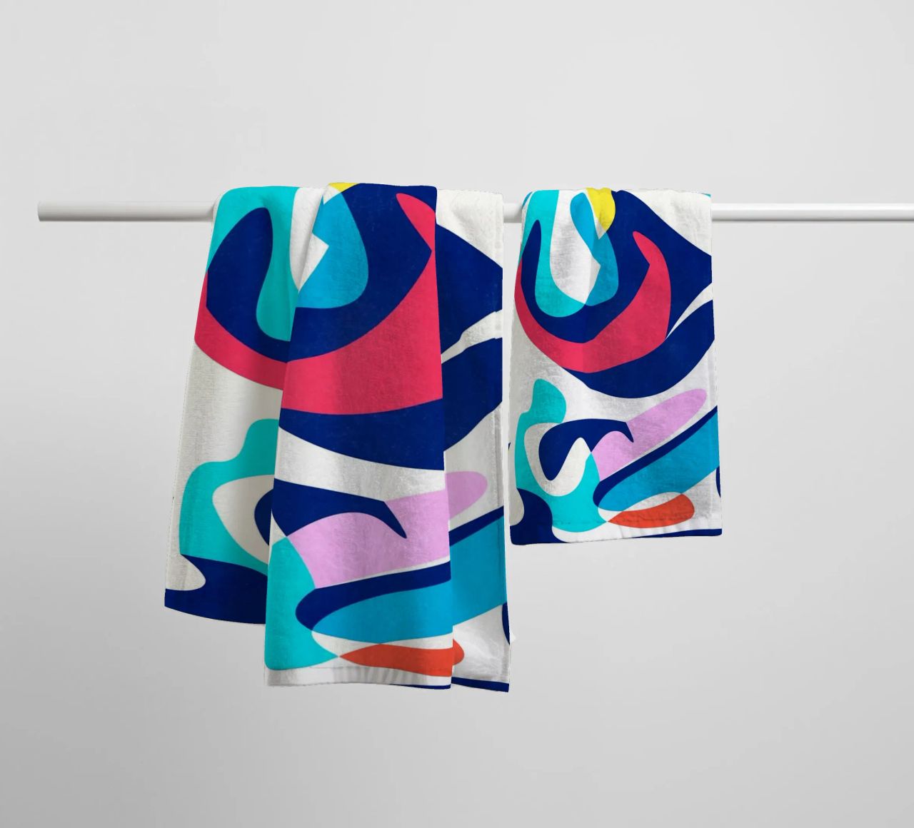Abstract Shapes Blue towel by lovely lines